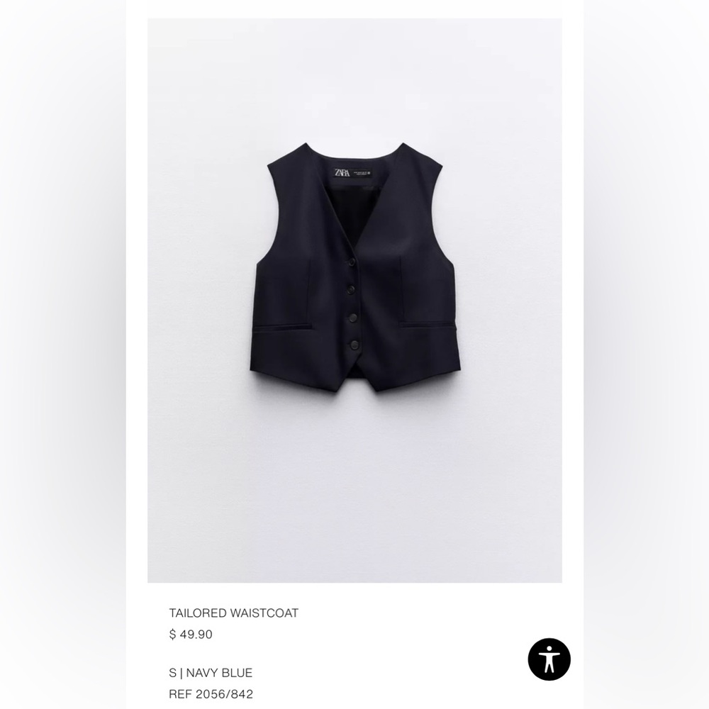 Zara Navy Blue Tailored Waistcoat (pants also available)